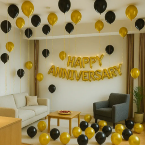 executive black & gold anniversary decoration