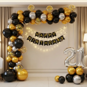 signature black & gold 21st milestone