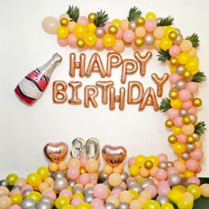 tropical cheers champagne & gold birthday garland