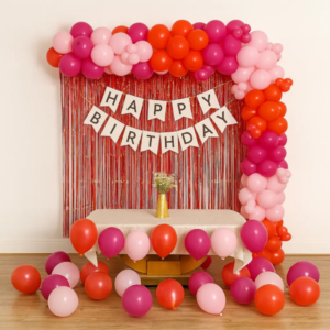vibrant berry & orange birthday backdrop